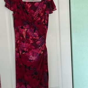 Ralph Lauren red floral print dress.